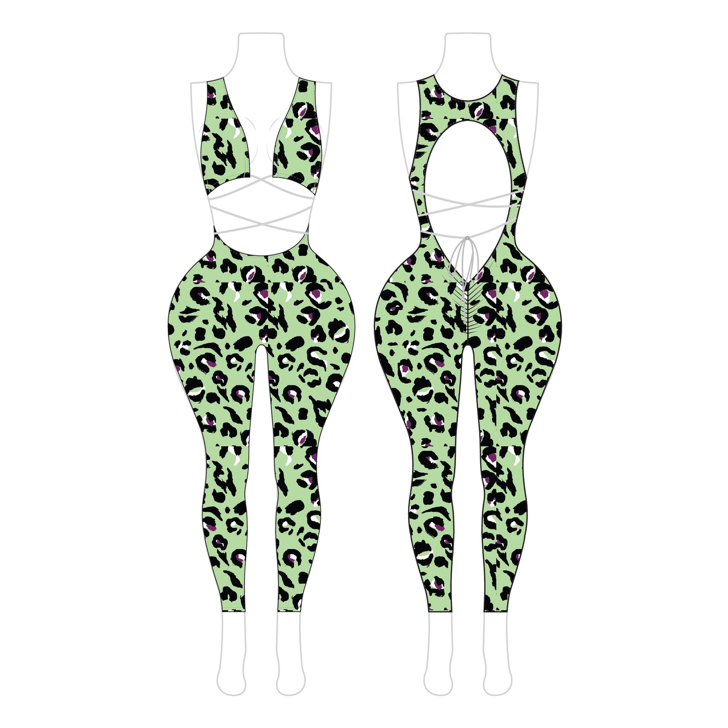 Romspattern™ Criss Cross Leopard Bodysuit