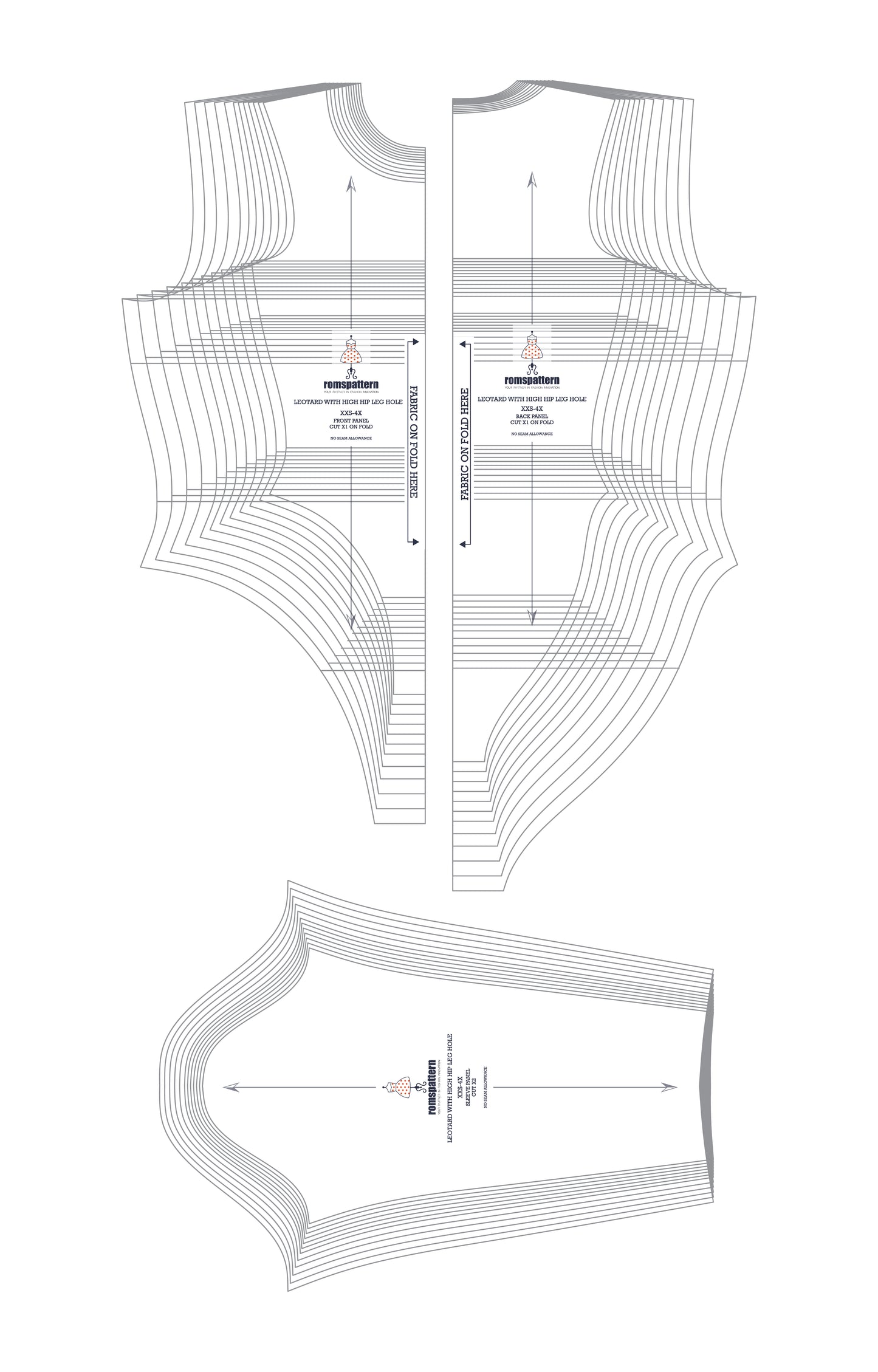 Leotard with High Hip Leg Hole Block