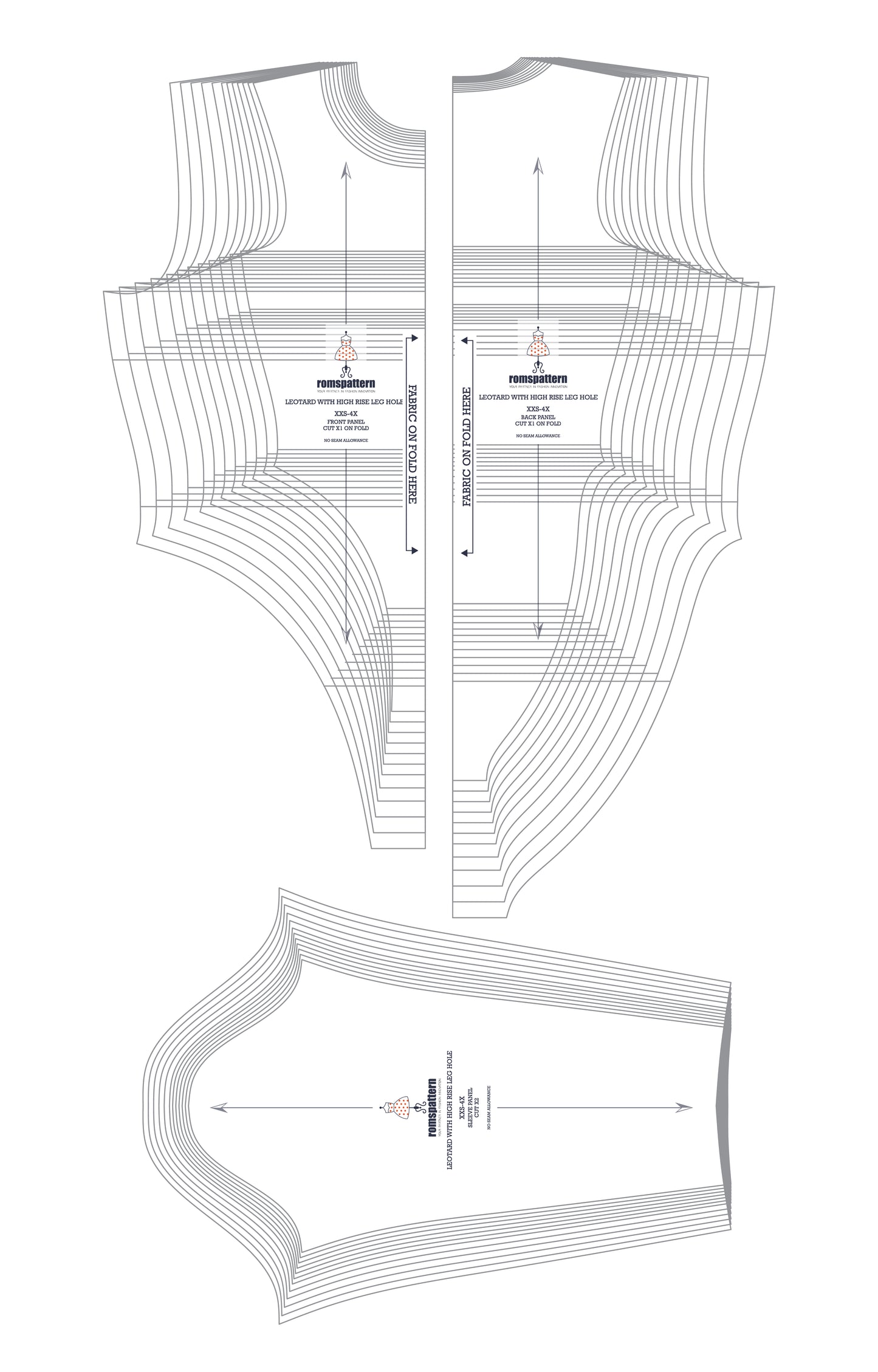 Leotard with High Rise Leg Hole Block