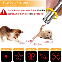 Cat Laser Pointer Toy Rechargeable,Interactive Toy for Cat Kitten Dog with a Mouse Toy,Silver