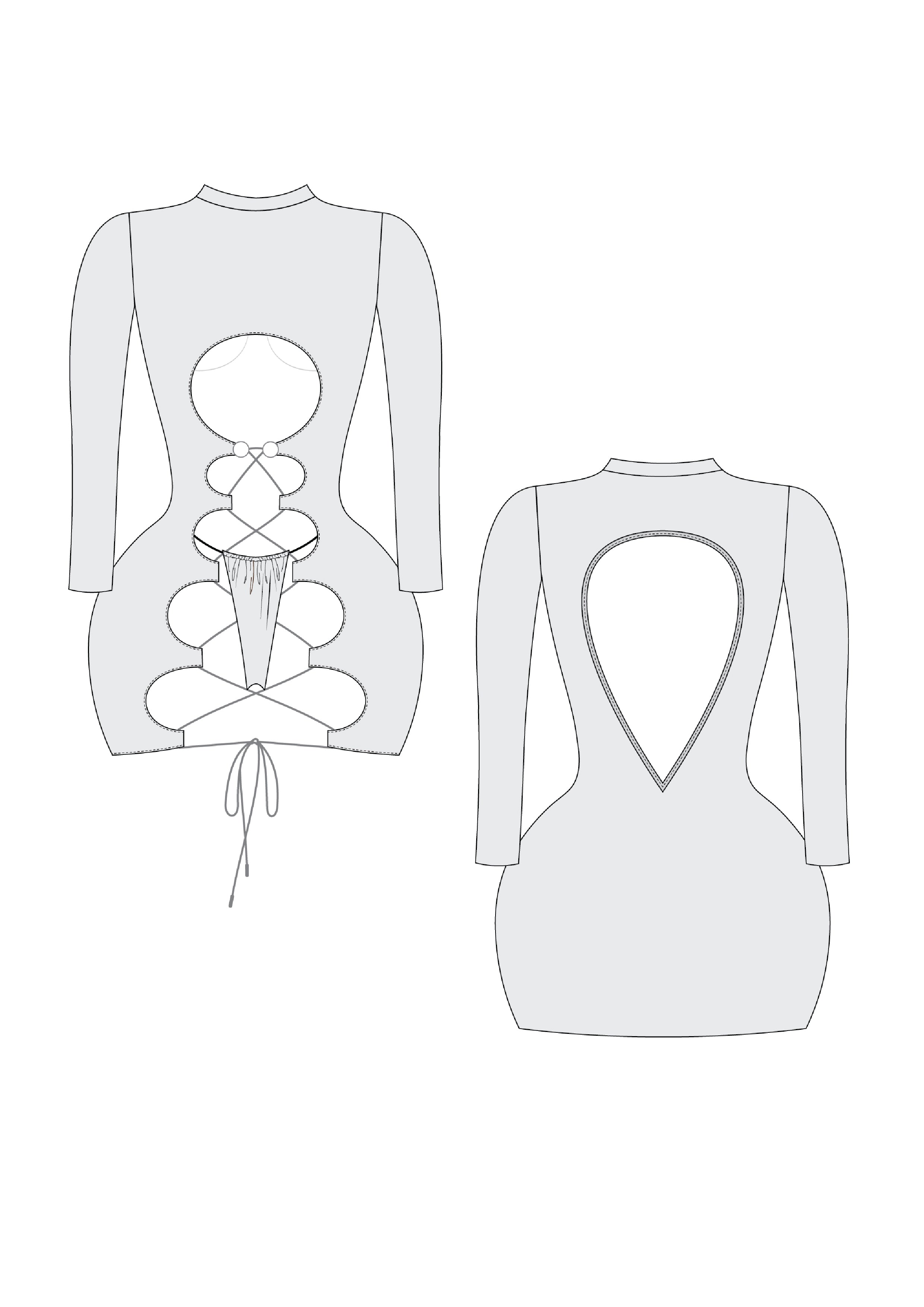 Romspattern™ BloomSnare Cut-Out Dress Pattern PDF