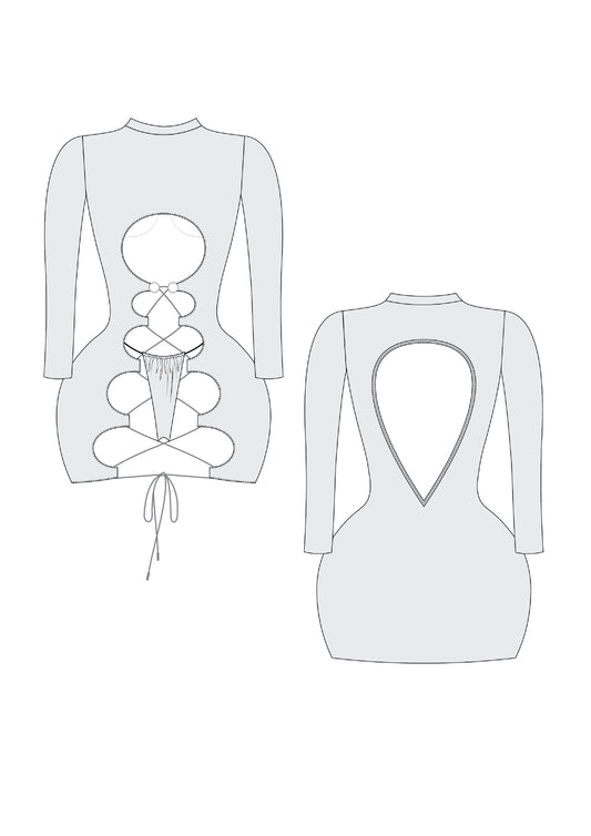Romspattern™ BloomSnare Cut-Out Dress Pattern PDF