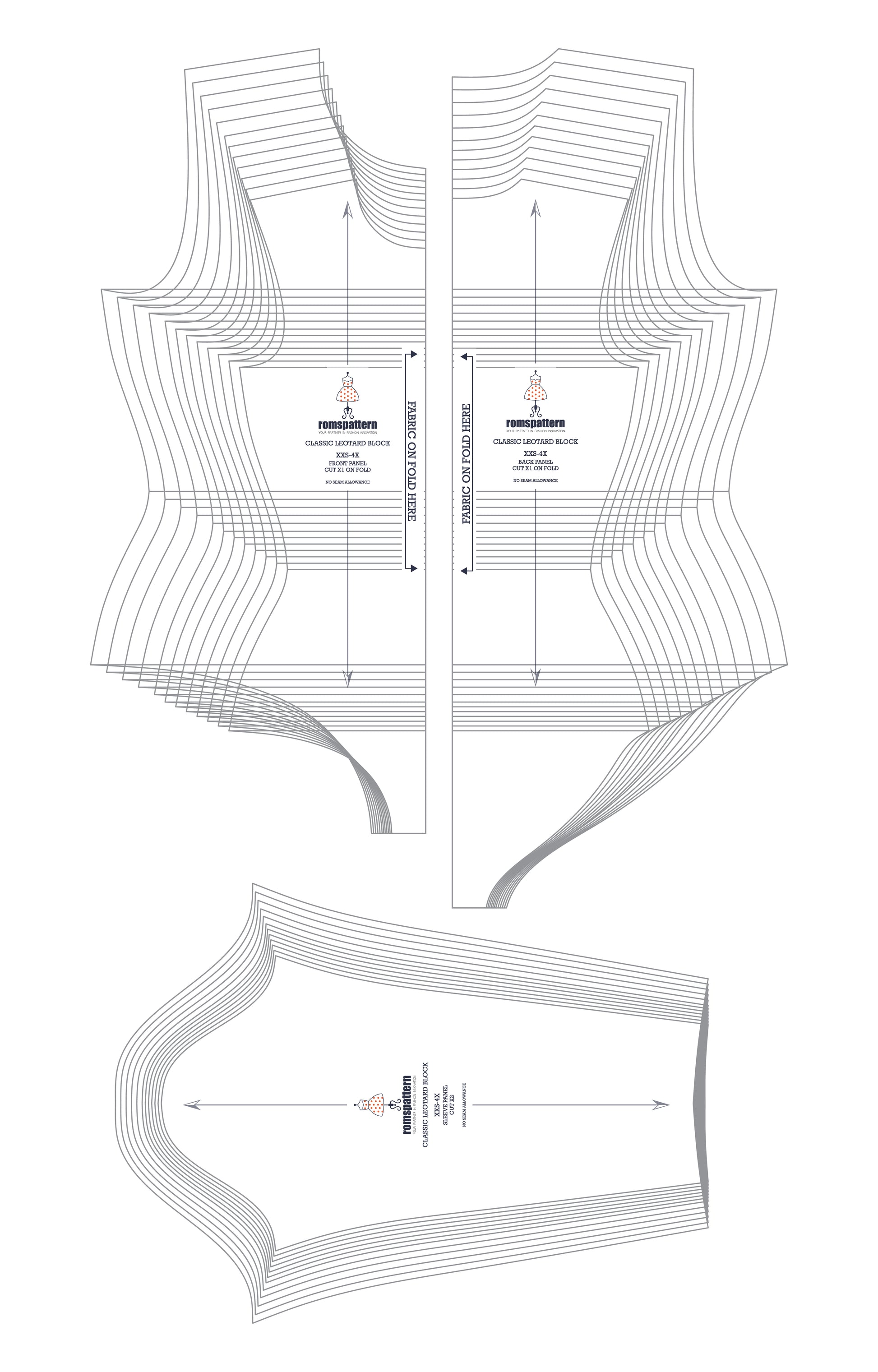 Classic Leotard Block Sewing Pattern | UK 6-34 |