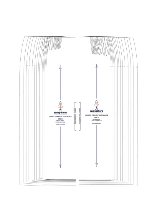 Classic Straight Skirt Block Sewing Pattern