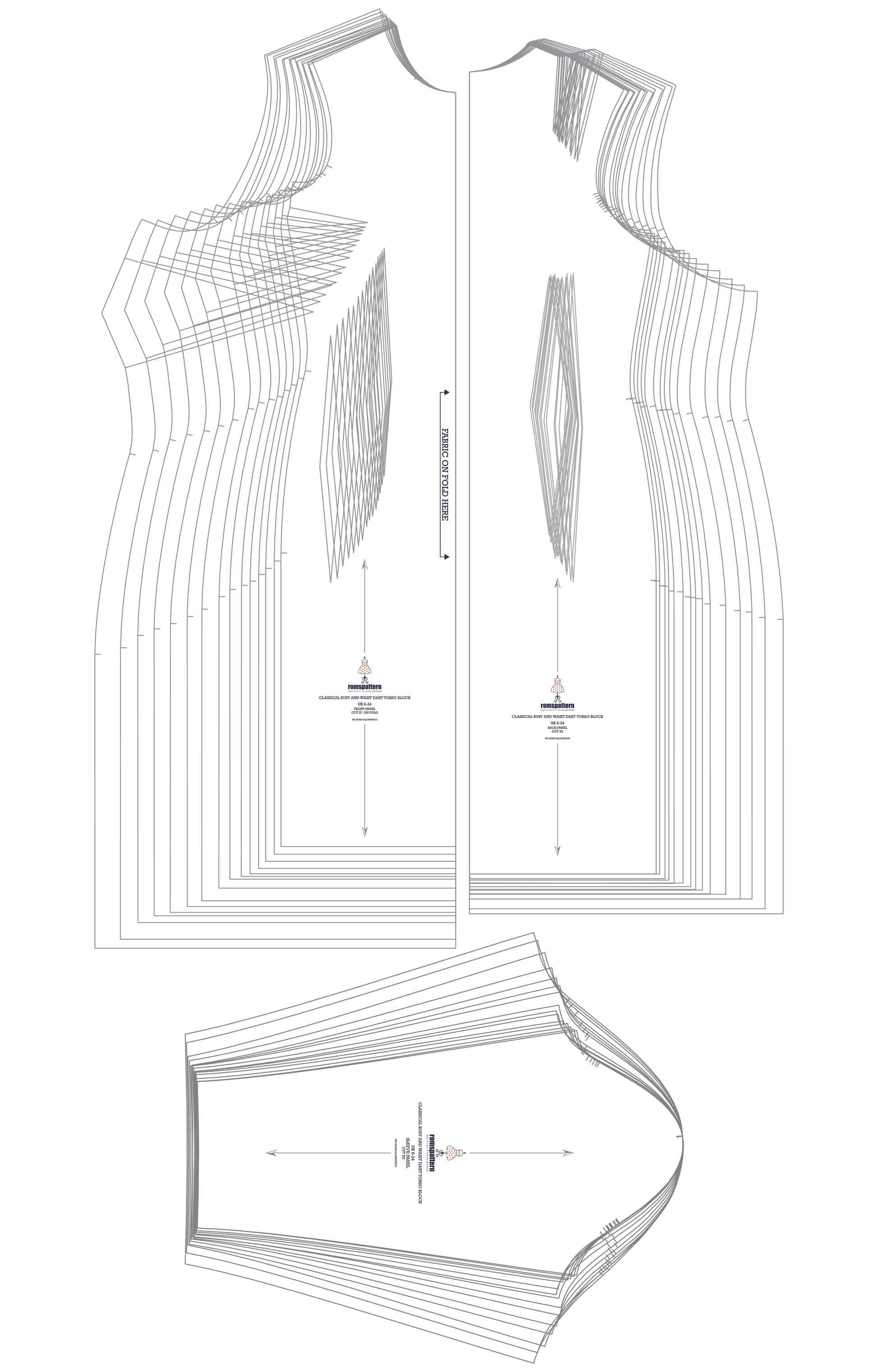 Classical Bust and Waist Dart Torso Block