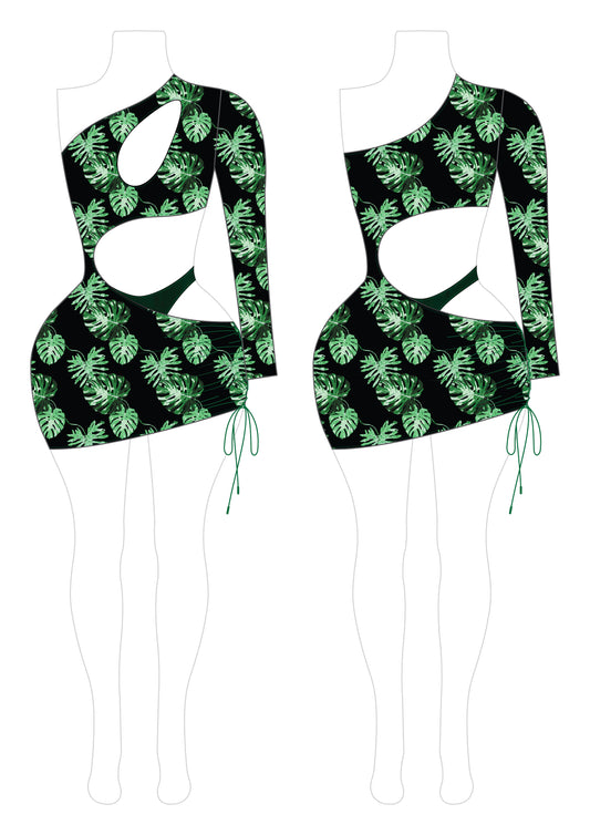 Romspattern™ Leaf Lush Cut-Out Dress Sewing Pattern PDF