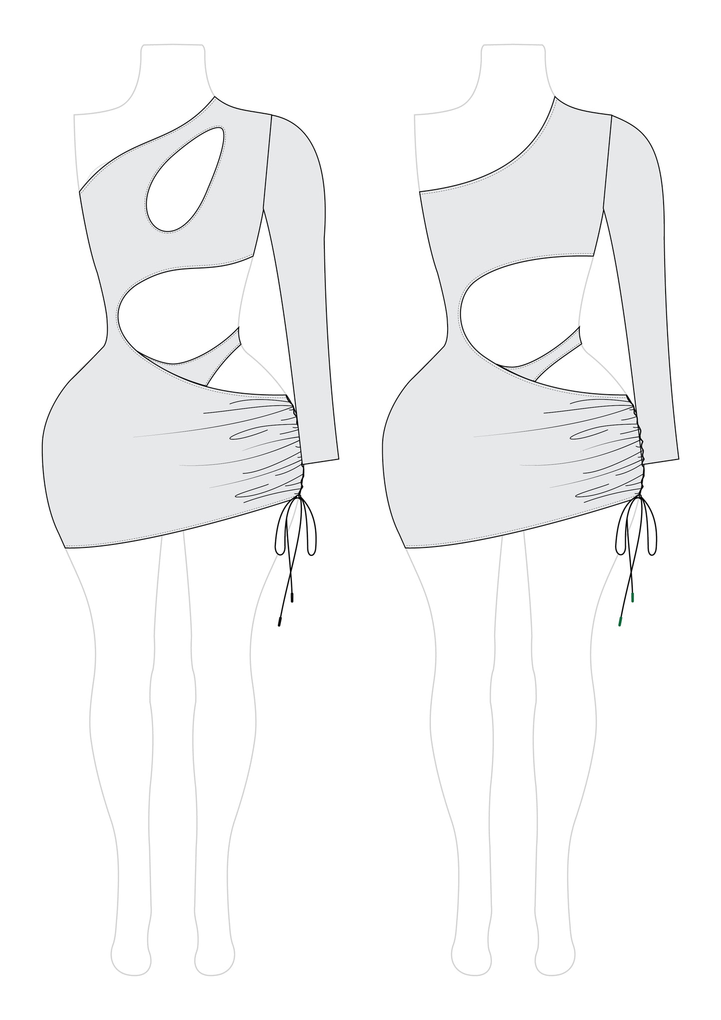 Romspattern™ Leaf Lush Cut-Out Dress Sewing Pattern PDF