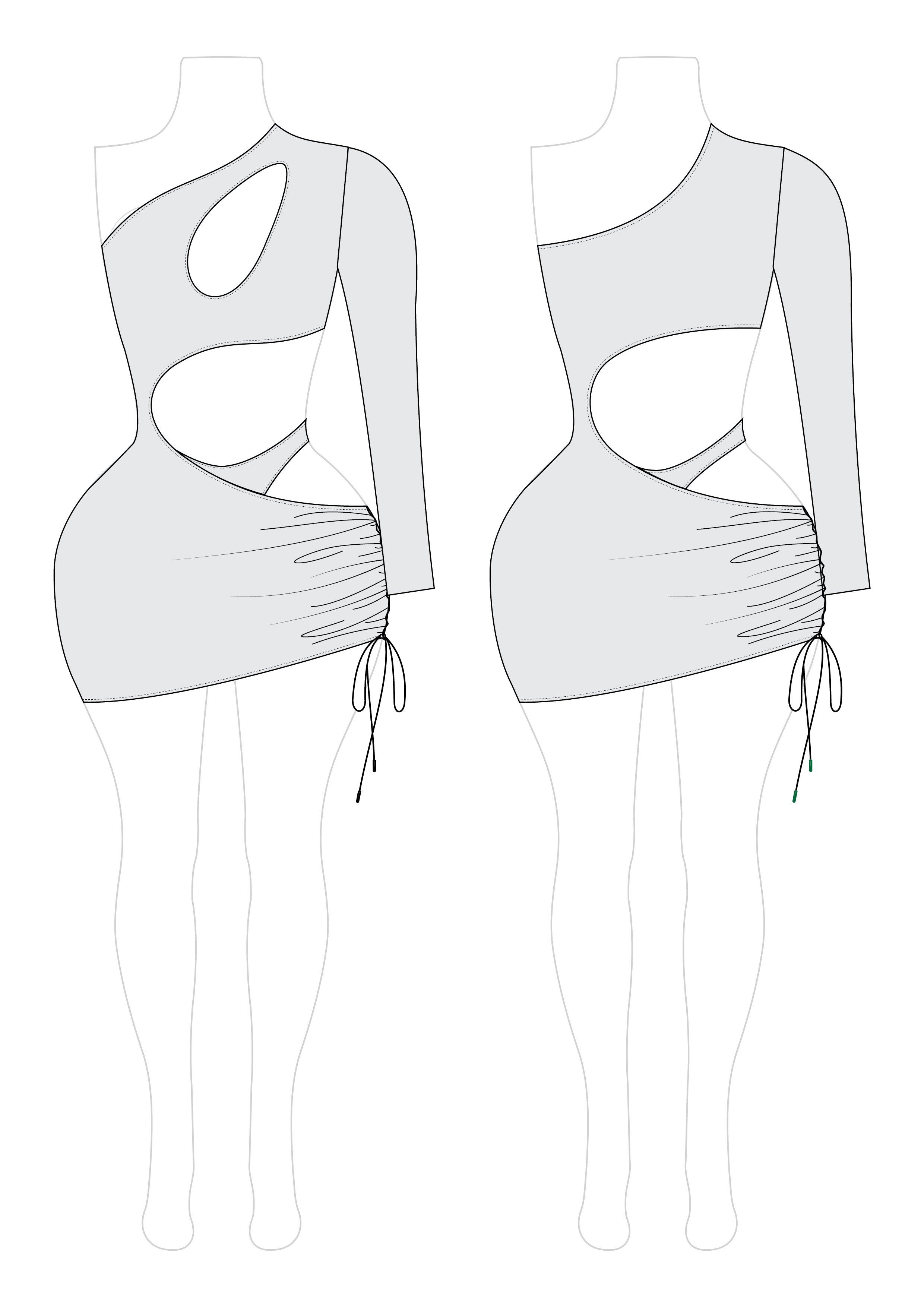 Romspattern™ Leaf Lush Cut-Out Dress Sewing Pattern PDF