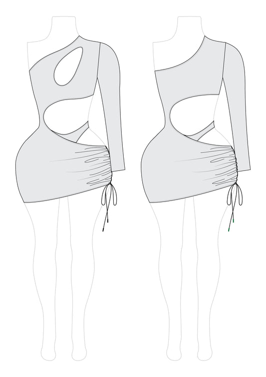 Romspattern™ Leaf Lush Cut-Out Dress Sewing Pattern PDF
