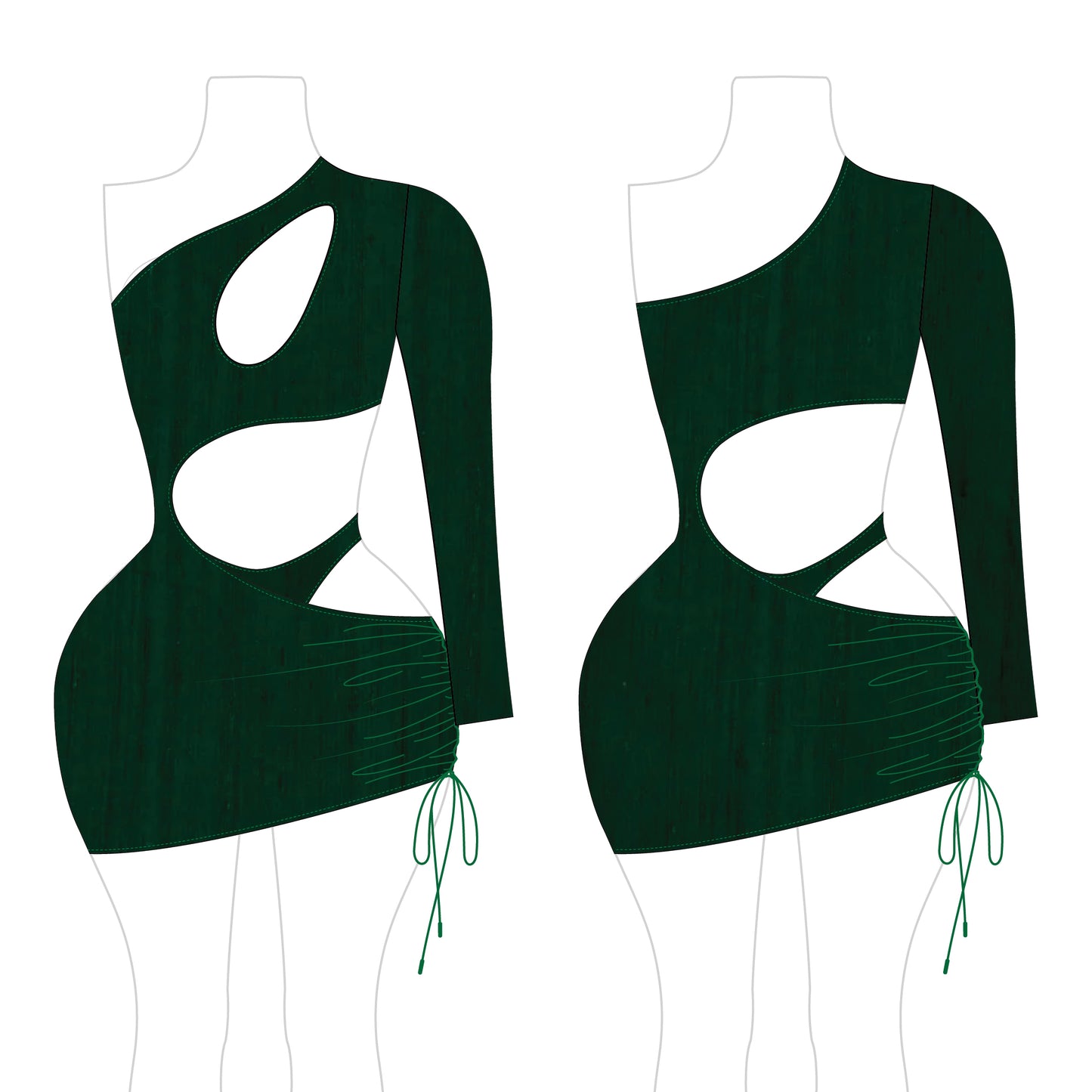 Romspattern™ Leaf Lush Cut-Out Dress Sewing Pattern PDF