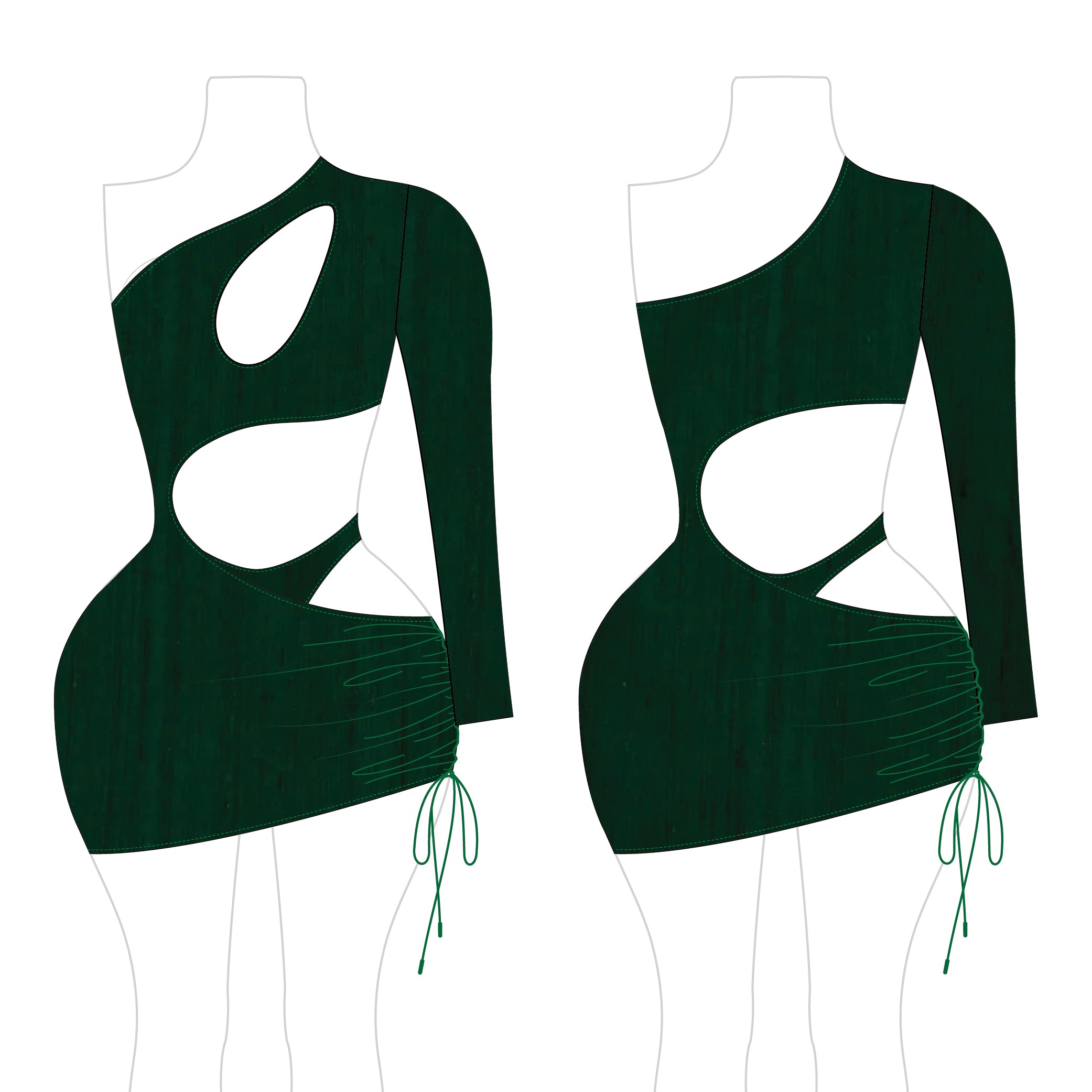 Romspattern™ Leaf Lush Cut-Out Dress Sewing Pattern PDF