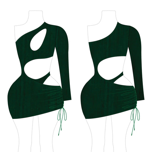 Romspattern™ Leaf Lush Cut-Out Dress Sewing Pattern PDF