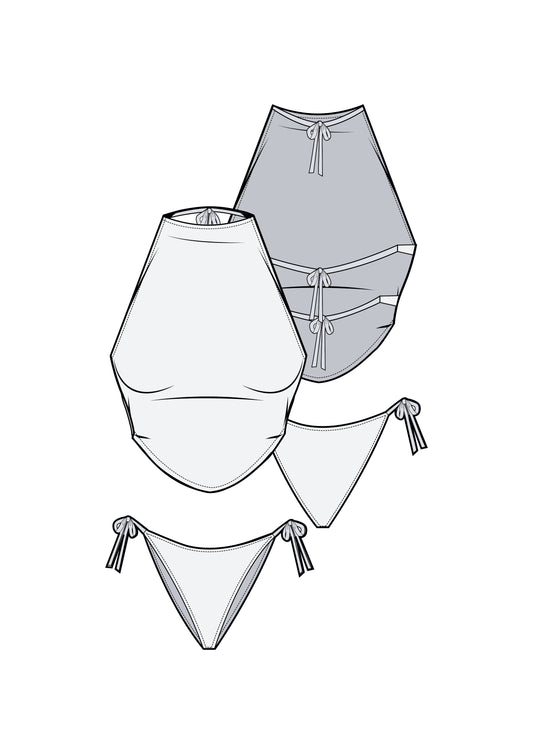 Romspattern™ – Minimal Halter Bikini Sewing pattern PDF