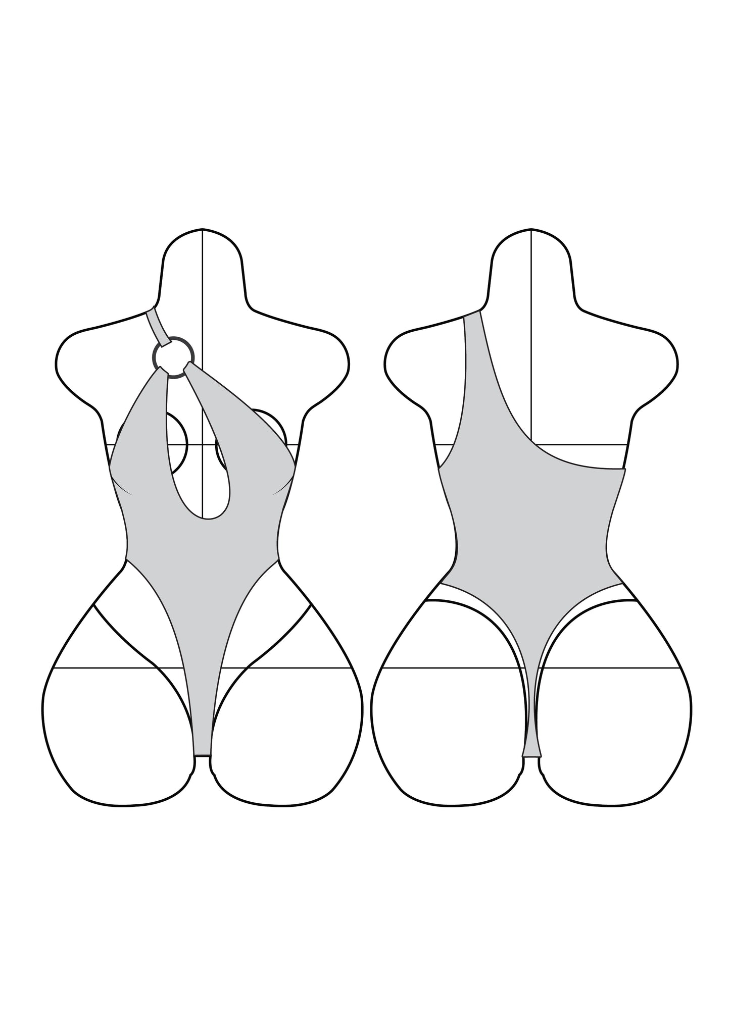 Romspattern™ One-Shoulder Ring Monokini Sewing Pattern PDF