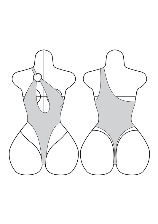 Romspattern™ One-Shoulder Ring Monokini Sewing Pattern PDF