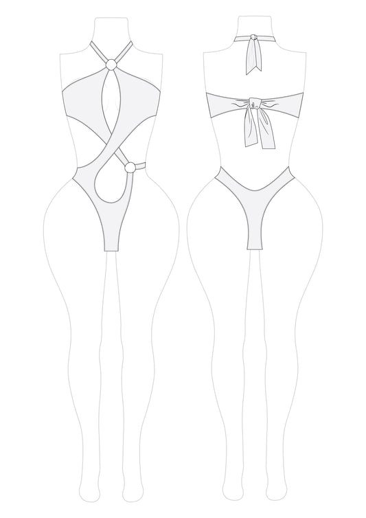 Romspattern™ PalmTwist Monokini Sewing Pattern PDF