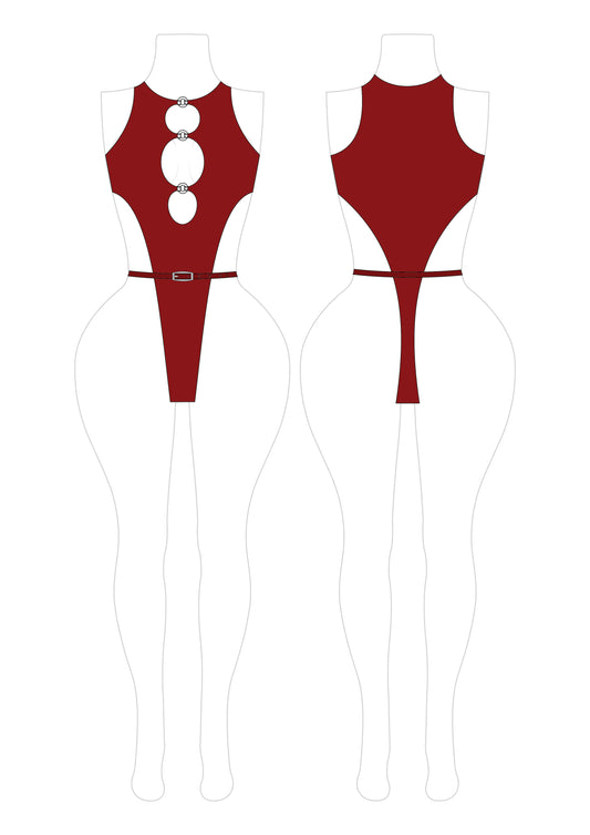 Romspattern™ SteelHalo – High-Cut Belted Swimsuit PDF Pattern