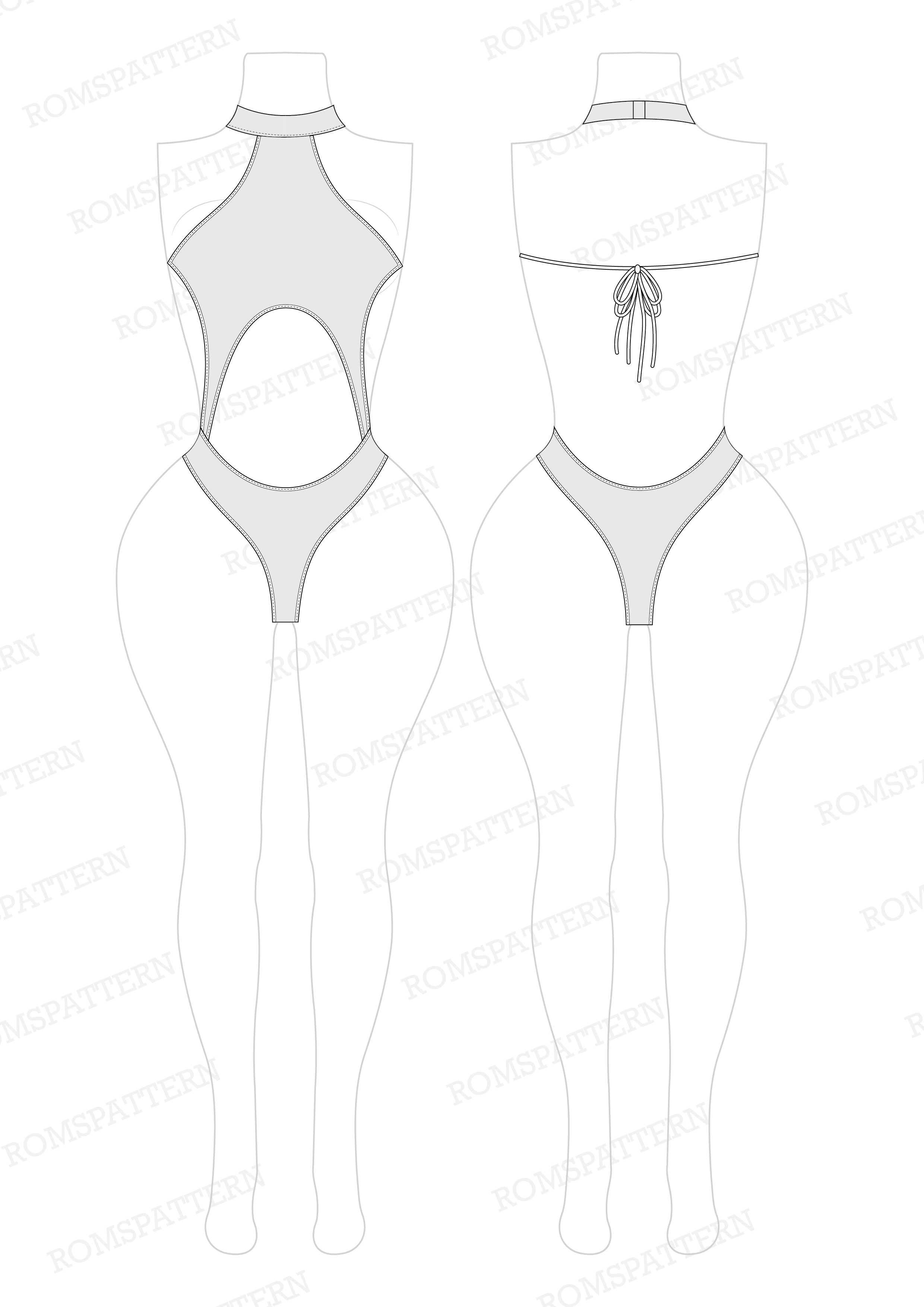 Romspattern™ CoreHalo Monokini Sewing Pattern PDF