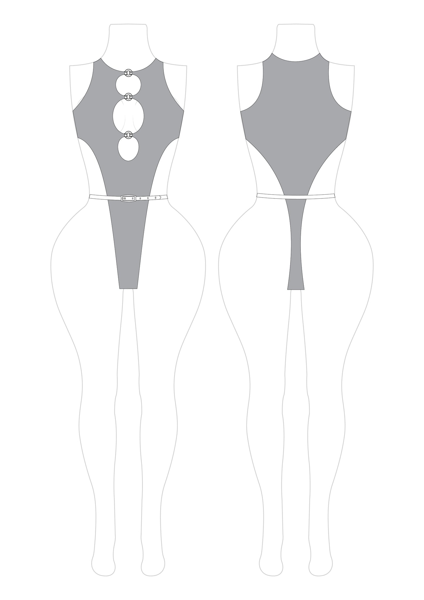 Romspattern™ SteelHalo – High-Cut Belted Swimsuit PDF Pattern