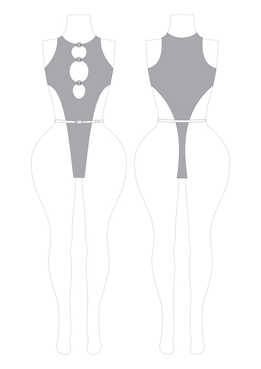 Romspattern™ SteelHalo – High-Cut Belted Swimsuit PDF Pattern
