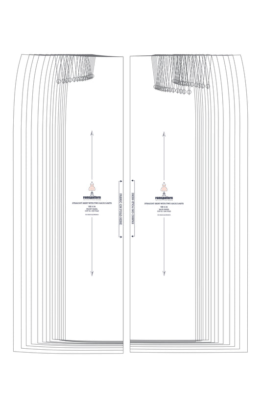 Straight Skirt with Two Back Darts Pattern Block