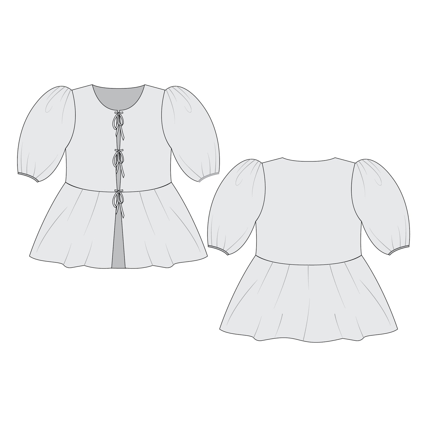 Romspattern™ Blouse with bows  Sewing Pattern (PDF)