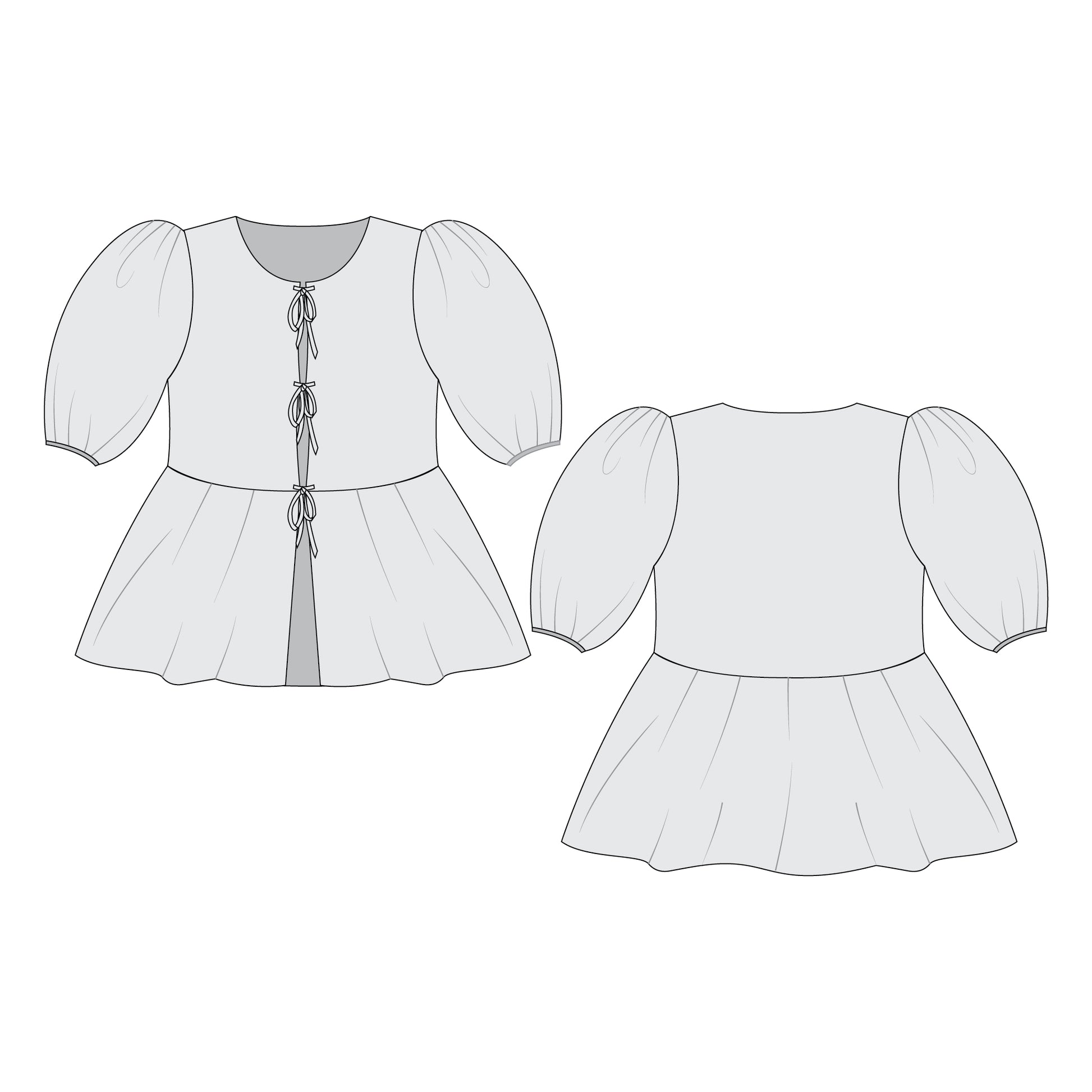 Romspattern™ Blouse with bows  Sewing Pattern (PDF)