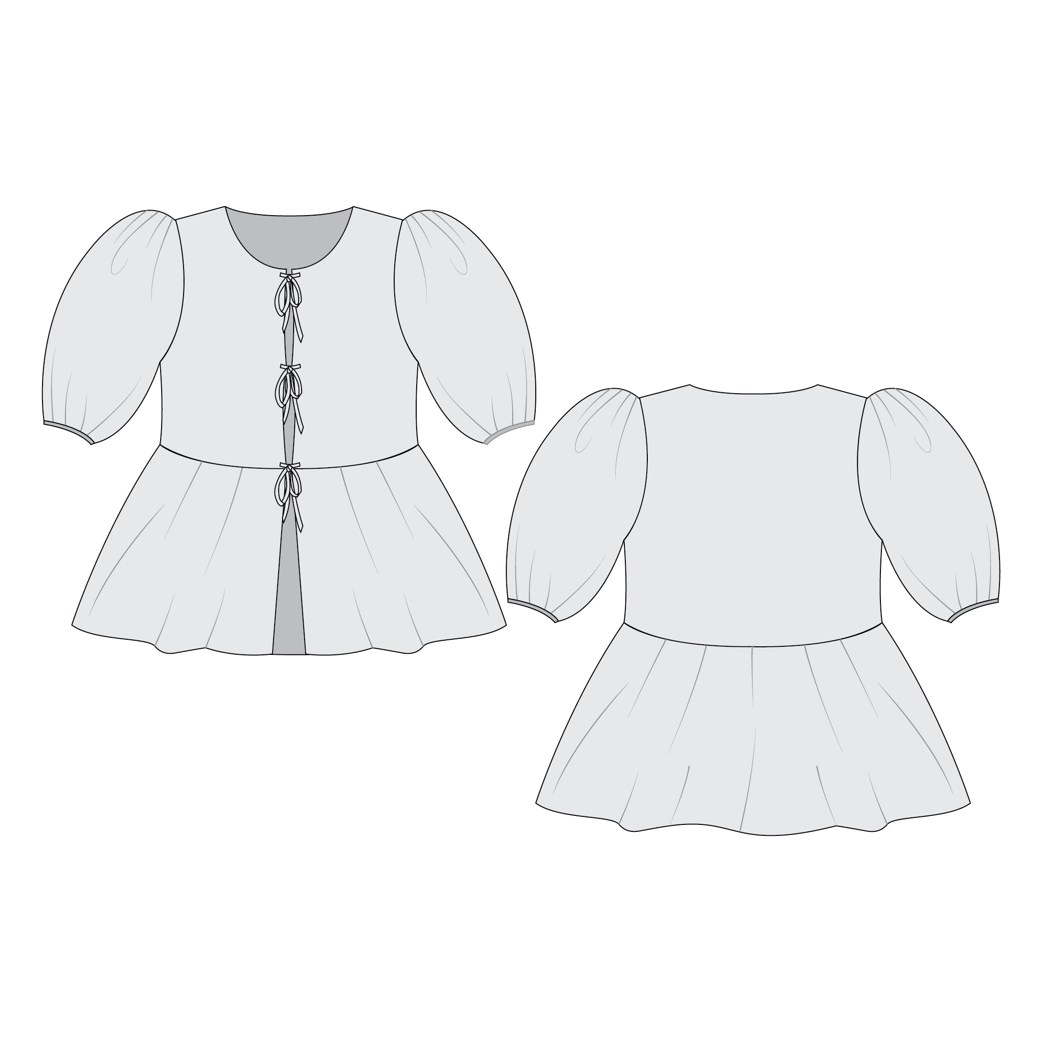 Romspattern™ Blouse with bows  Sewing Pattern (PDF)