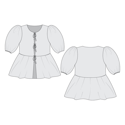 Romspattern™ Blouse with bows  Sewing Pattern (PDF)