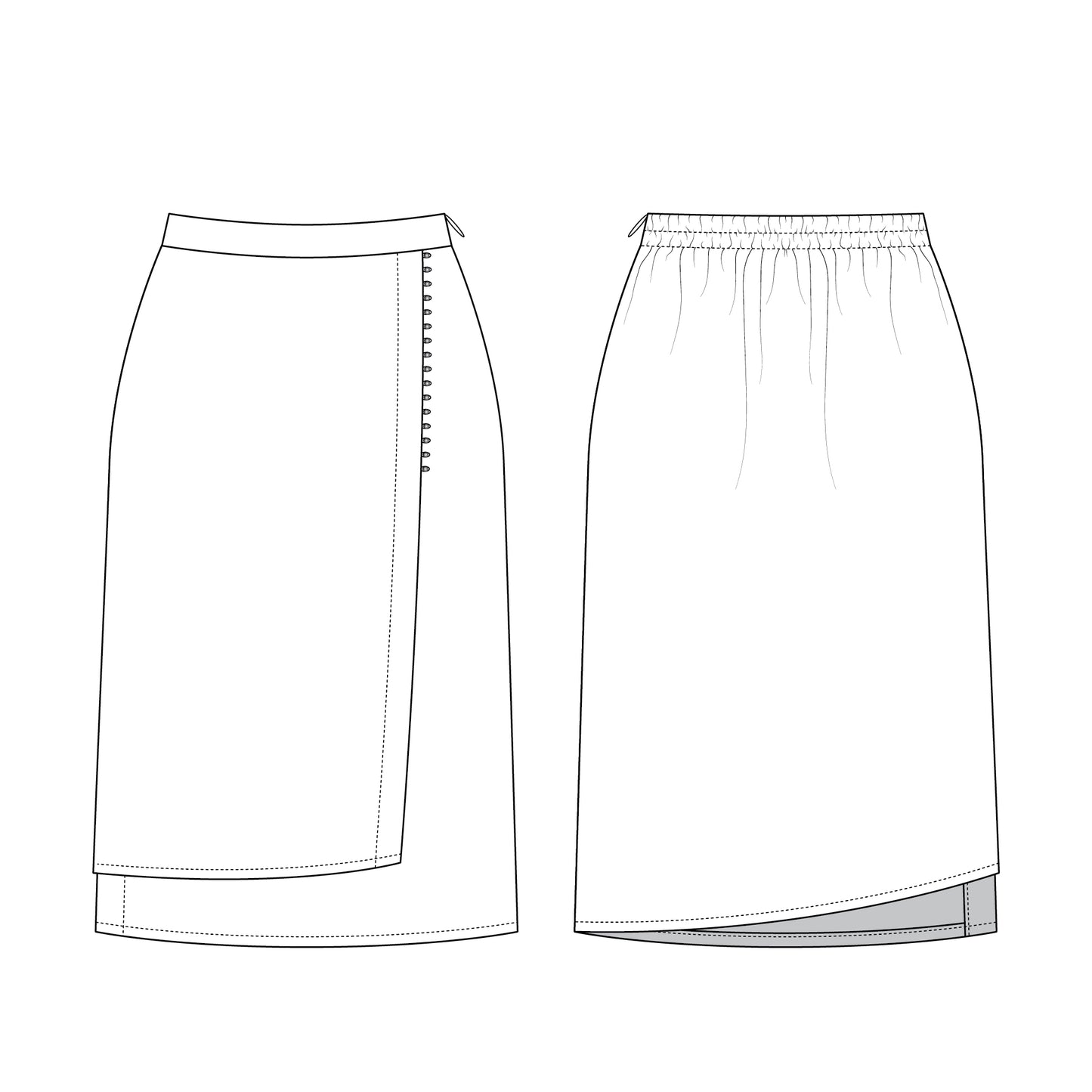 Romspattern™ ButtonWrap Midi Skirt Sewing Pattern (PDF)