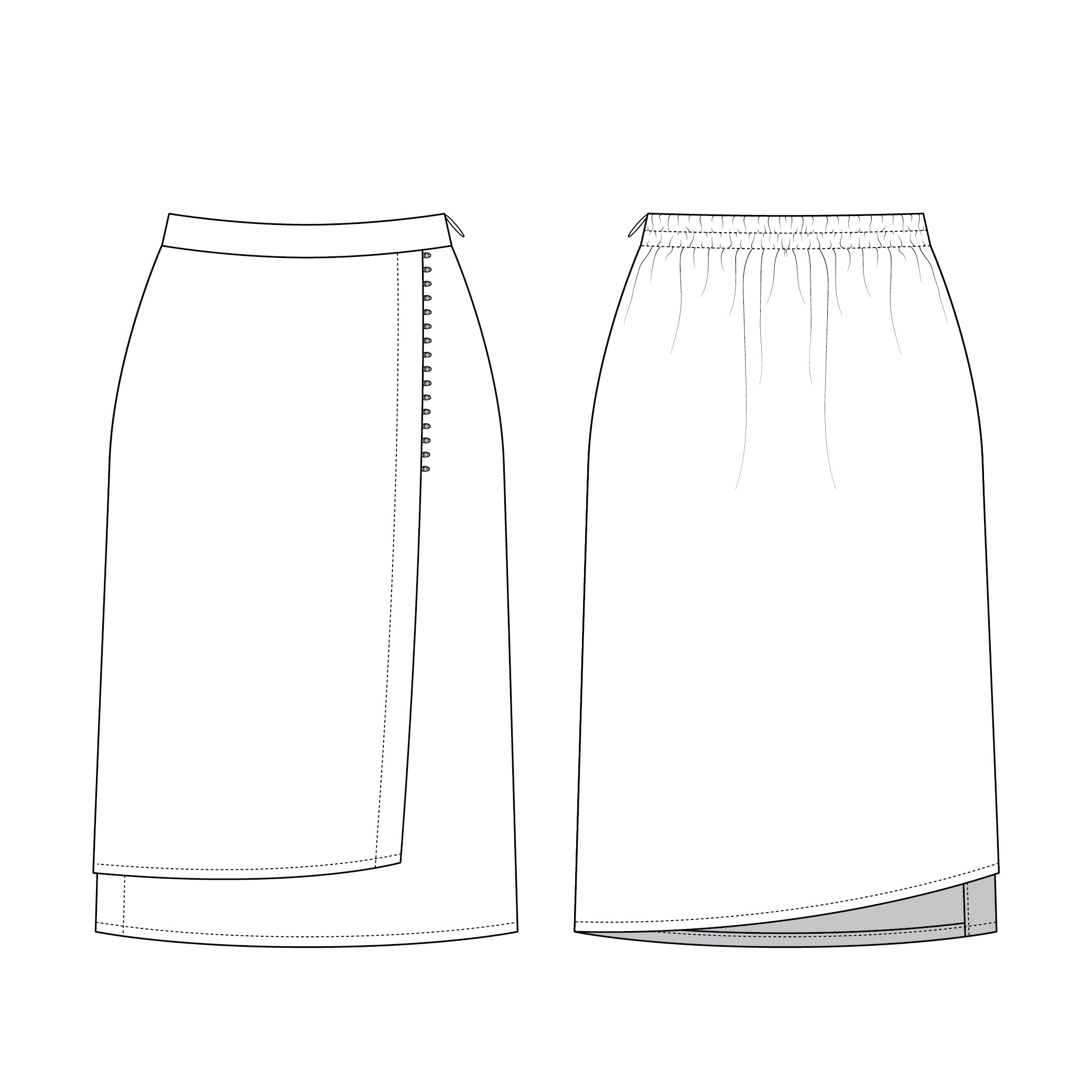 Romspattern™ ButtonWrap Midi Skirt Sewing Pattern (PDF)