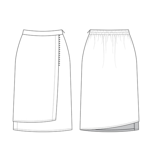Romspattern™ ButtonWrap Midi Skirt Sewing Pattern (PDF)