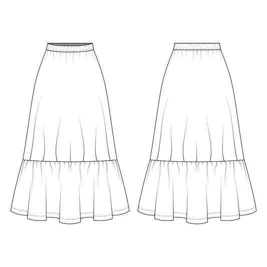 Romspattern™ SaffronFlow Maxi Skirt Sewing Pattern (PDF)