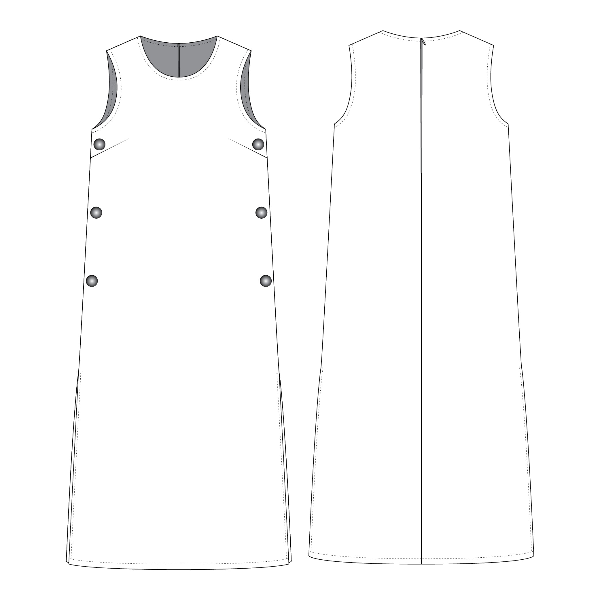 Romspattern™ SideSnap Ease Dress Sewing Pattern PDF