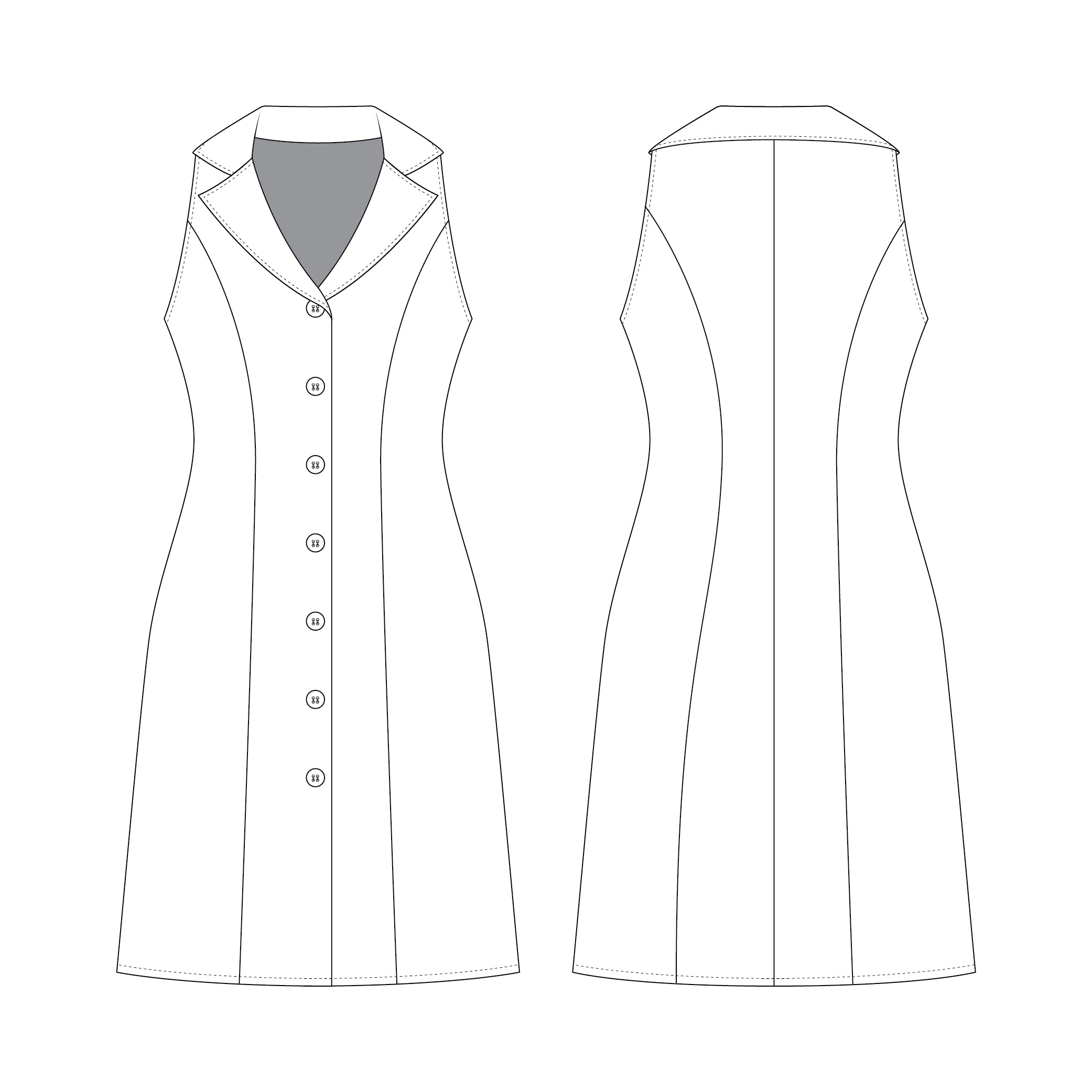 Romspattern™ CurveLine Shirt Dress Sewing Pattern