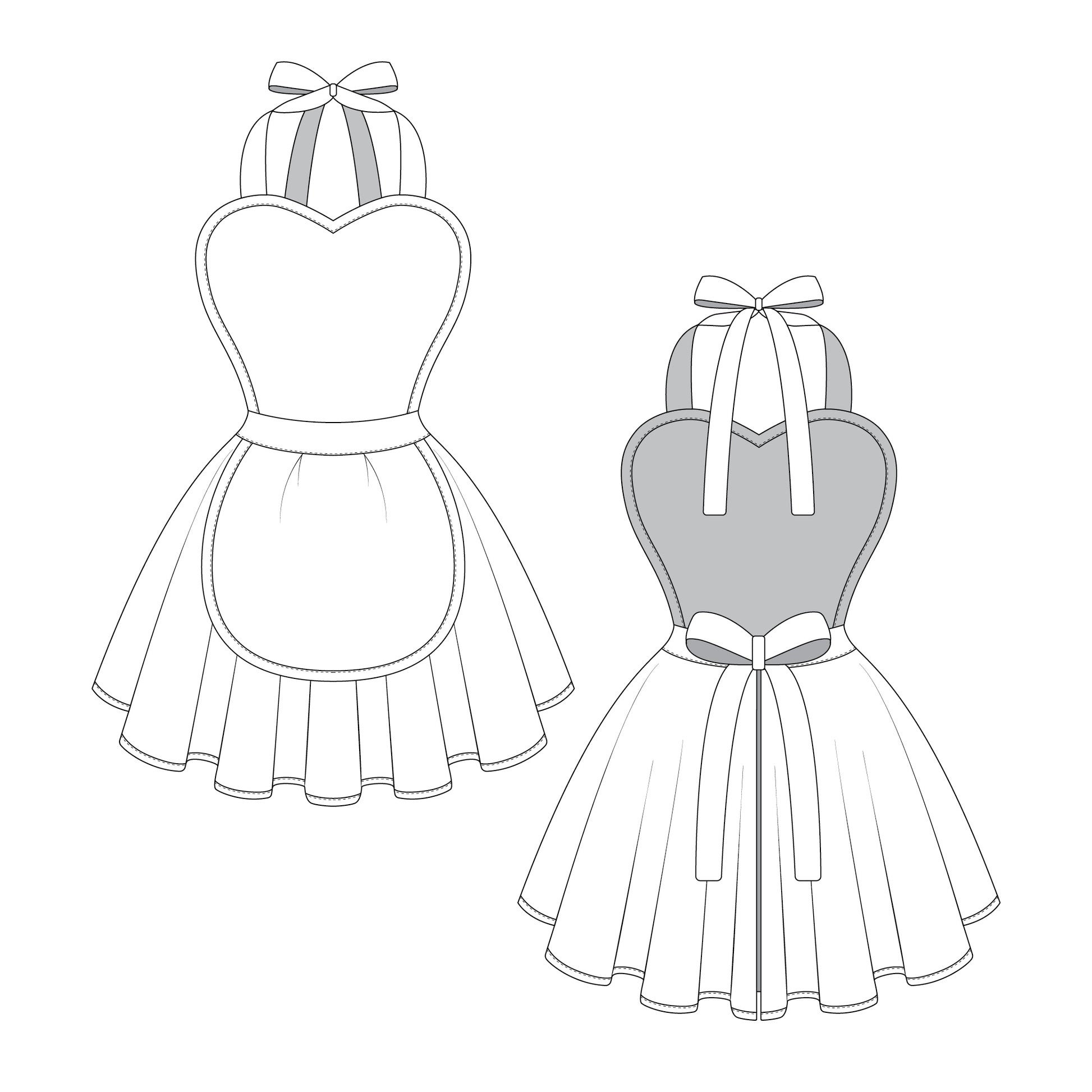 Romspattern™ SweetHeart Apron Sewing Pattern