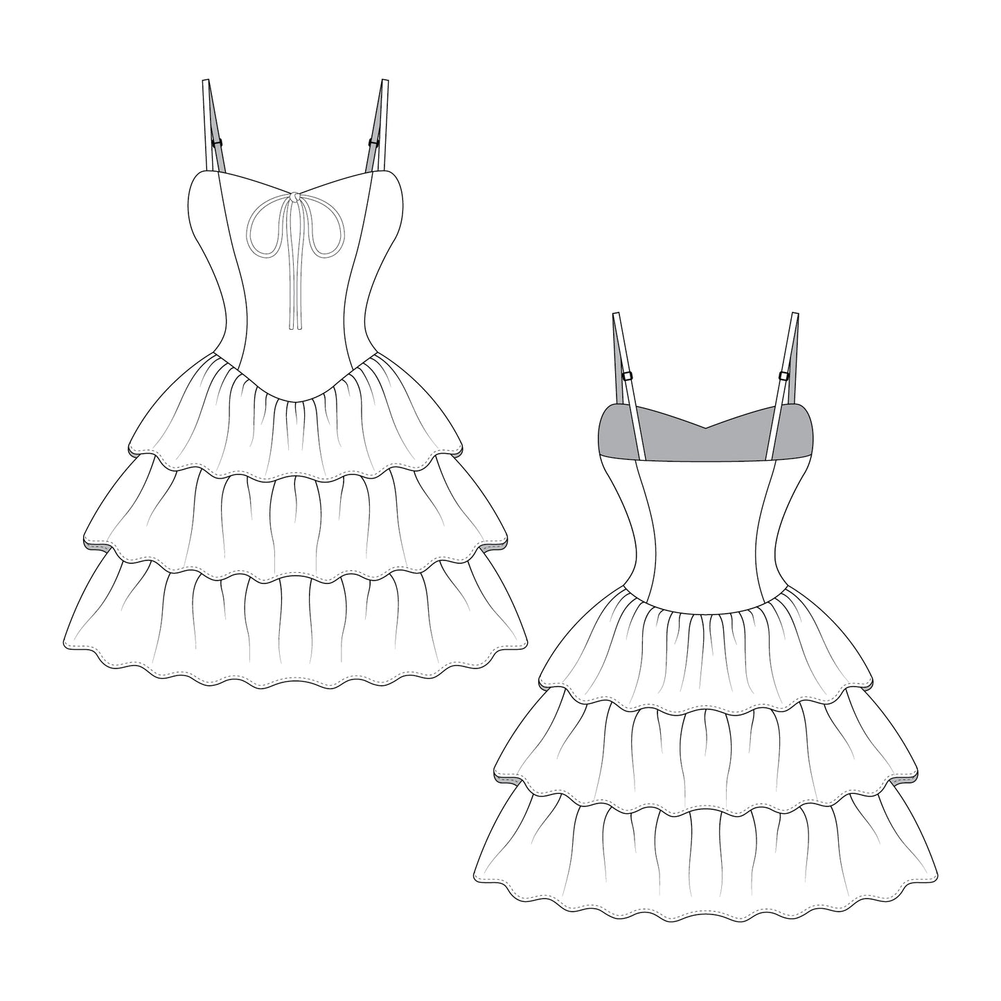 Romspattern™ RuffleMuse Dress Sewing Pattern (PDF)