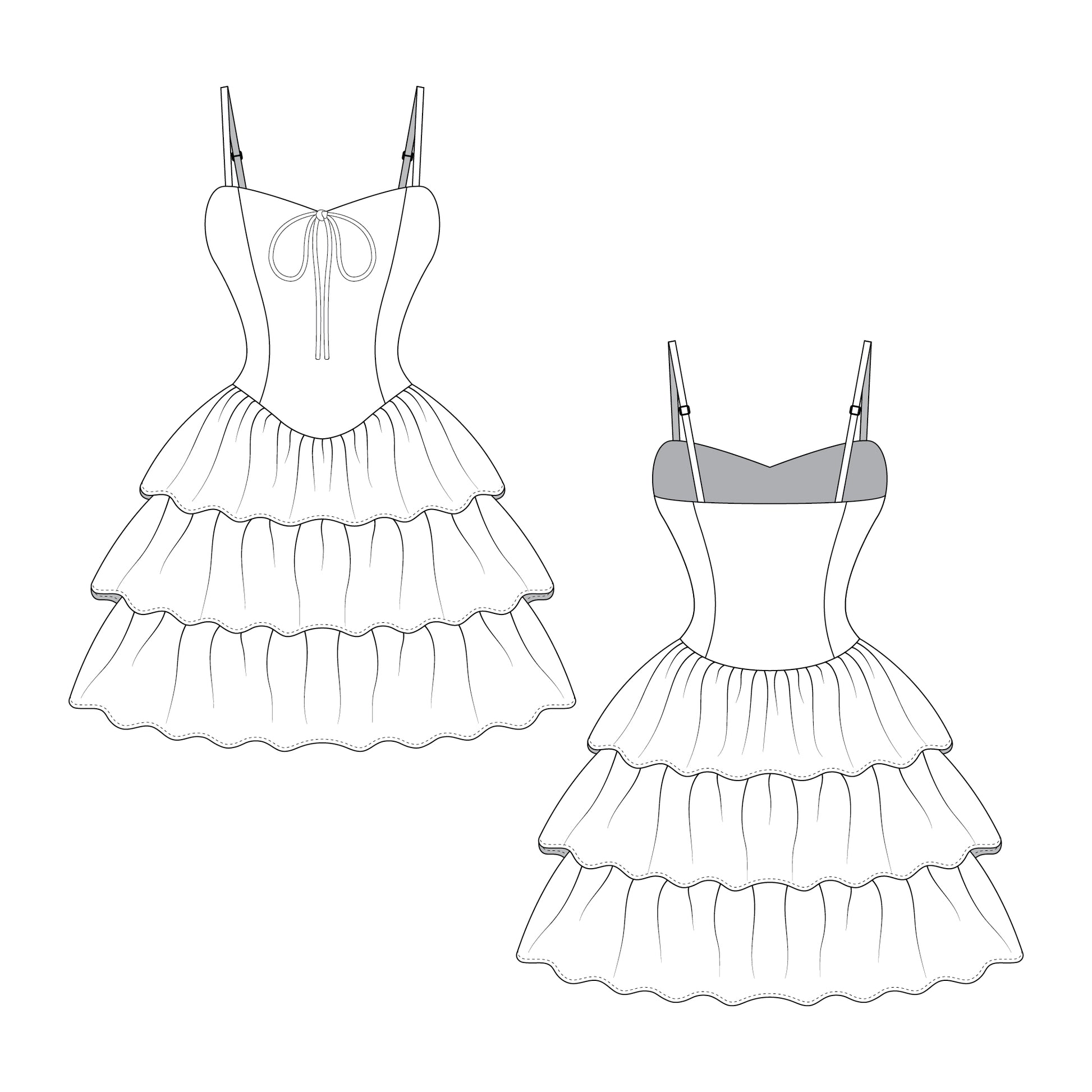 Romspattern™ RuffleMuse Dress Sewing Pattern (PDF)