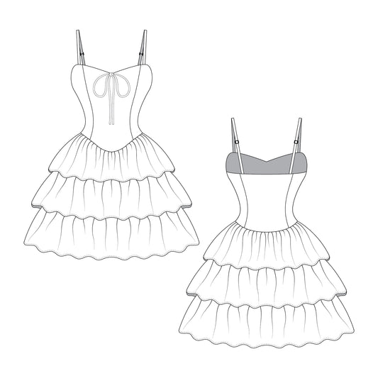 Romspattern™ RuffleMuse Dress Sewing Pattern (PDF)