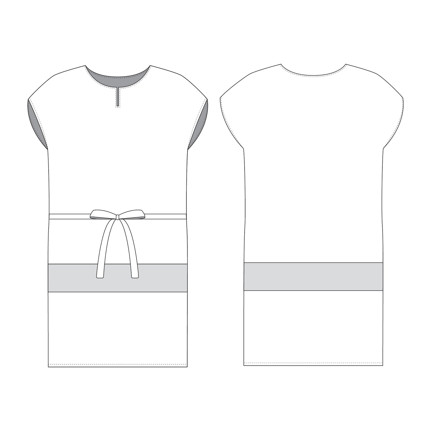 Romspattern™ ColorBlock Belt Dress Sewing Pattern