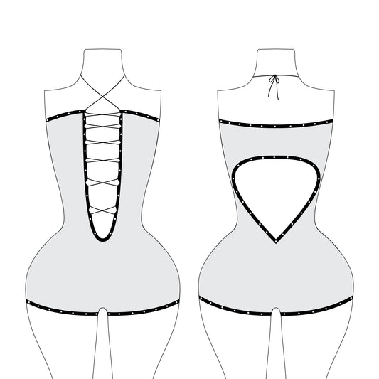 PetalSpire Lace-Up Bodysuit Sewing Pattern