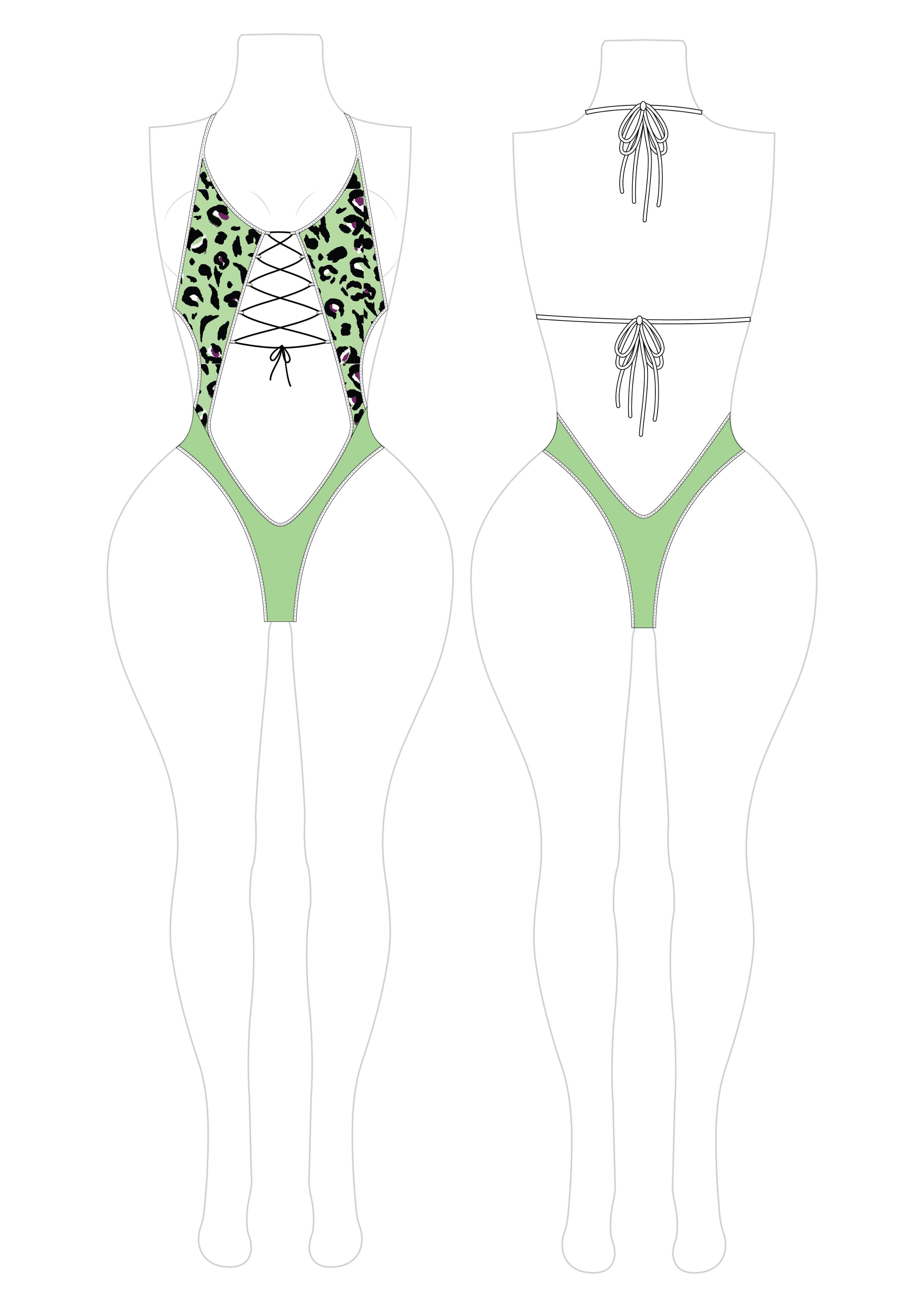 Romspattern™ Mint Panther One-Piece Sewing Pattern PDF