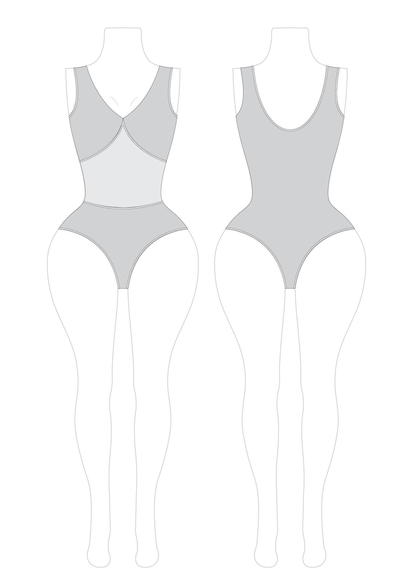 Romspattern™ Vintage Mesh Swimsuit Sewing Pattern (PDF)