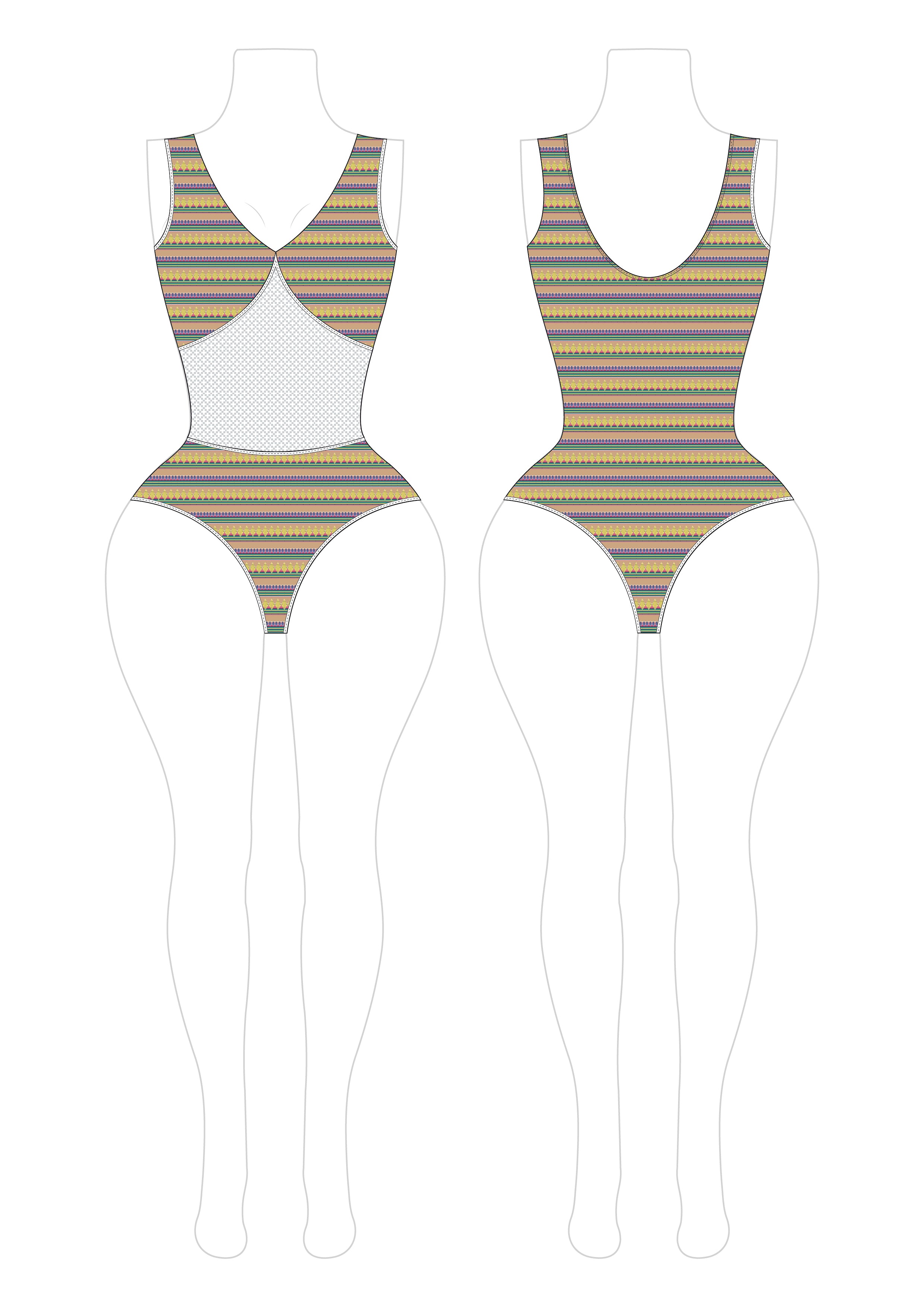 Romspattern™ Vintage Mesh Swimsuit Sewing Pattern (PDF)