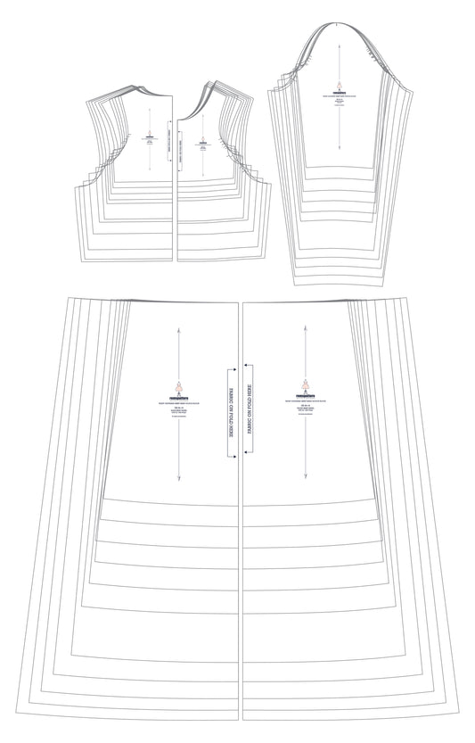 Children's Waist Gathered Skirt with Basic Bodice Block